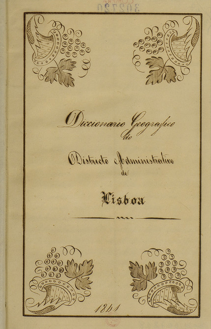Cover of Diccionario geografico do districto administrativo de Lisboa / Agostinho José Pereira 1841. - 2 v., enc. ; 20 cm
