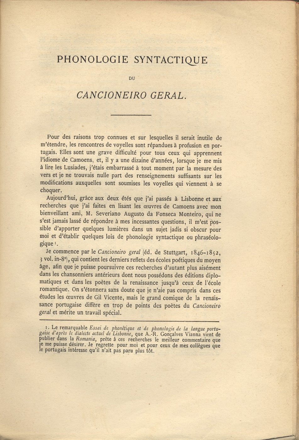 Cover of Phonologie syntactique du cancioneiro geral / Jules Cornu. In: Romania / Société des amis de la Romania, 1883, pp. 243-306